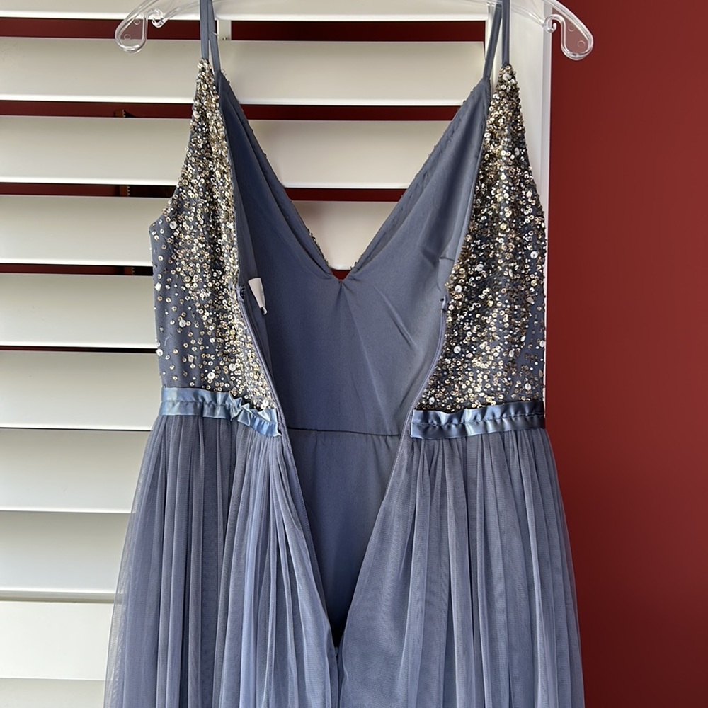 BHLDN Gown, Smokey Purple/Blue (depending on light), Size 4. - Picture 5 of 10
